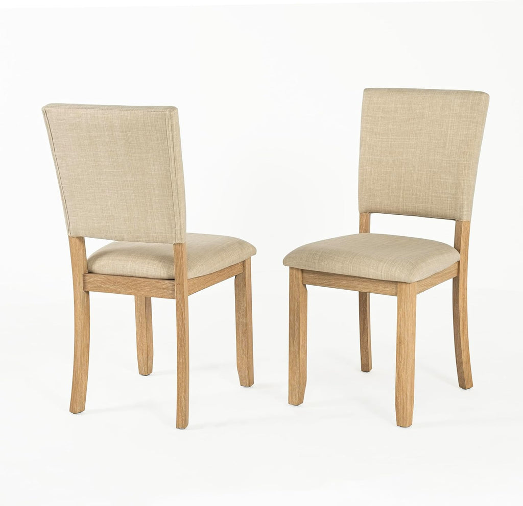 leovanni Rectangle Dining Table Set of 4, 48" Rectangle Kitchen Table and Upholstered Chairs Set for Kitchen, Dining Room, Apartment, Natural