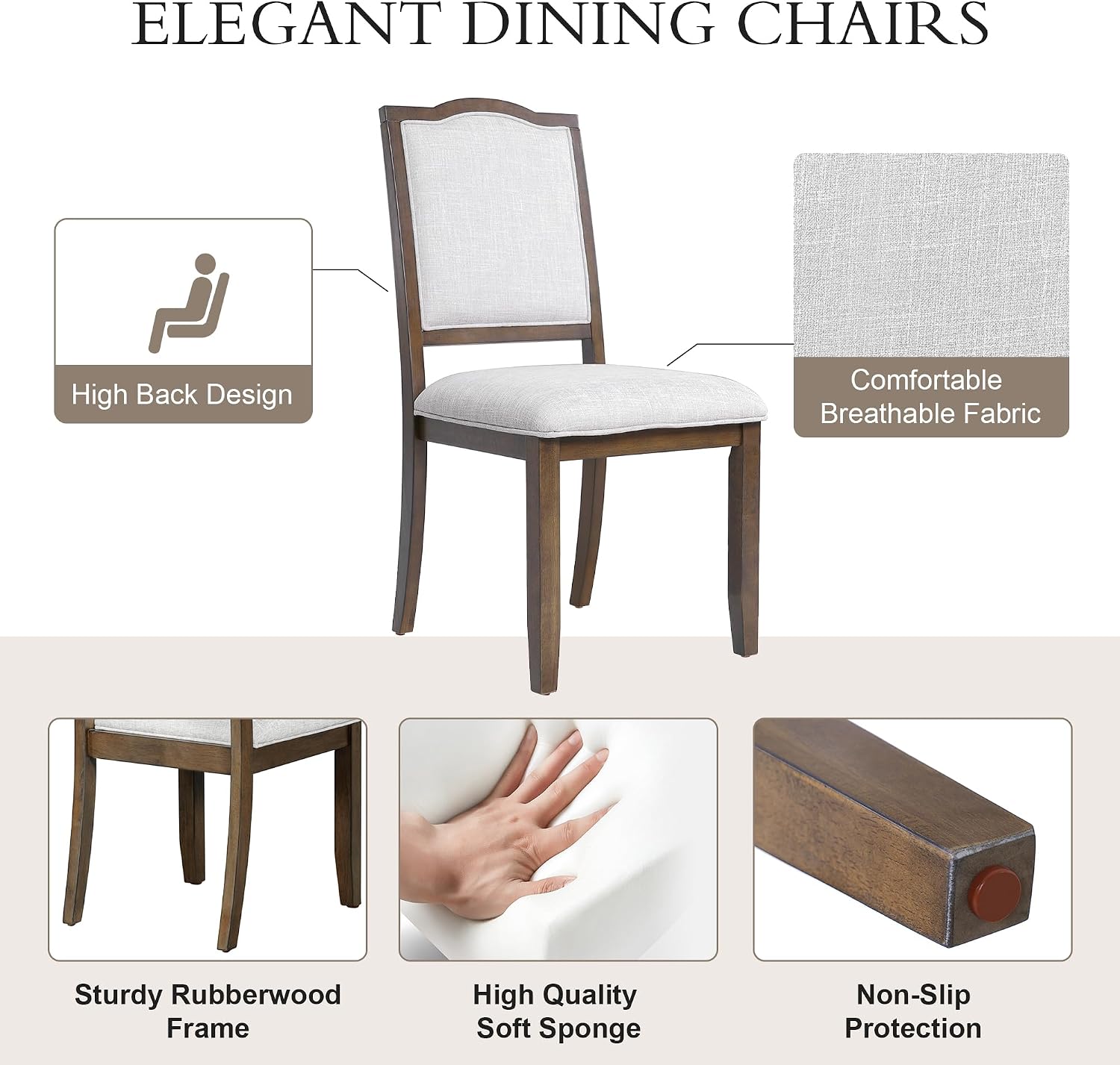 6-Piece Dining Table Set, 60inch to 78inch Extendable Wood Dining Table with Removable Leaf, Kitchen Table Set with 4 Upholstered Side Chair and Bench, Dining Table Set for 6 (Brown)