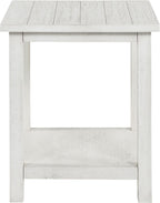 Coaster Home Furnishings - Payne - Wood - Square End Table with Lower Shelf, Open Storage and Rustic Style - Living Room - 20-Inch - White - 710556