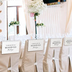 Reserved Seating Chair Signs, This Row Is Reserved Pew Cloths Seating Placeholder for Church Pews, Wedding Decorations for Reception Parties Celebrations Event Meetings (8 PCS, White)