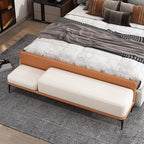 Modern Bed End Stool Modern Bedside Bench Bedroom Entrance Shoe Long Sofa Entryway(Brown)