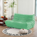 N&V Fireside Loveseat, Mid Century Armless Twin Size Floor Sofa, Soft Premium Corduroy Floor Lounge Chair, Foam Sofa Accent Chair for Living Room Bedroom and Office (Mint)