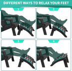 FUNBERRY Folding Adirondack Ottoman Set of 2, HDPE All Weather Outdoor Foot Rest, Easy Storage Patio Footstool, Ottomans and Footstools for Outside