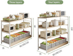 Kitchen Shelf, Floor-Standing Shelf, Shelf, Countertop Kitchen, Multi-Layer Large-Capacity Storage Rack, Multifunctional Pot Oven Microwave Rack 80 * 35 * 80cm Fourlayersofblack
