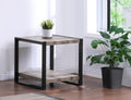 Brown/Gray Finish End Table, Small Side Table for Couch, Bedside Table for Small Space, Living Room, Easy Assembly, Wood 23.5"x23.5"x23.5"