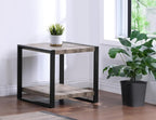 Brown/Gray Finish End Table, Small Side Table for Couch, Bedside Table for Small Space, Living Room, Easy Assembly, Wood 23.5"x23.5"x23.5"