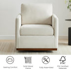 CHITA Swivel Accent Chair, FSC Certified Wood Frame, Fully Assembled, Linen | Linen Fabric Arm Chair with 360° Swivel Wood Base, Mid Century Modern Living Room Chair, 33"Dx30"Wx33"H, 300 Lb Capacity