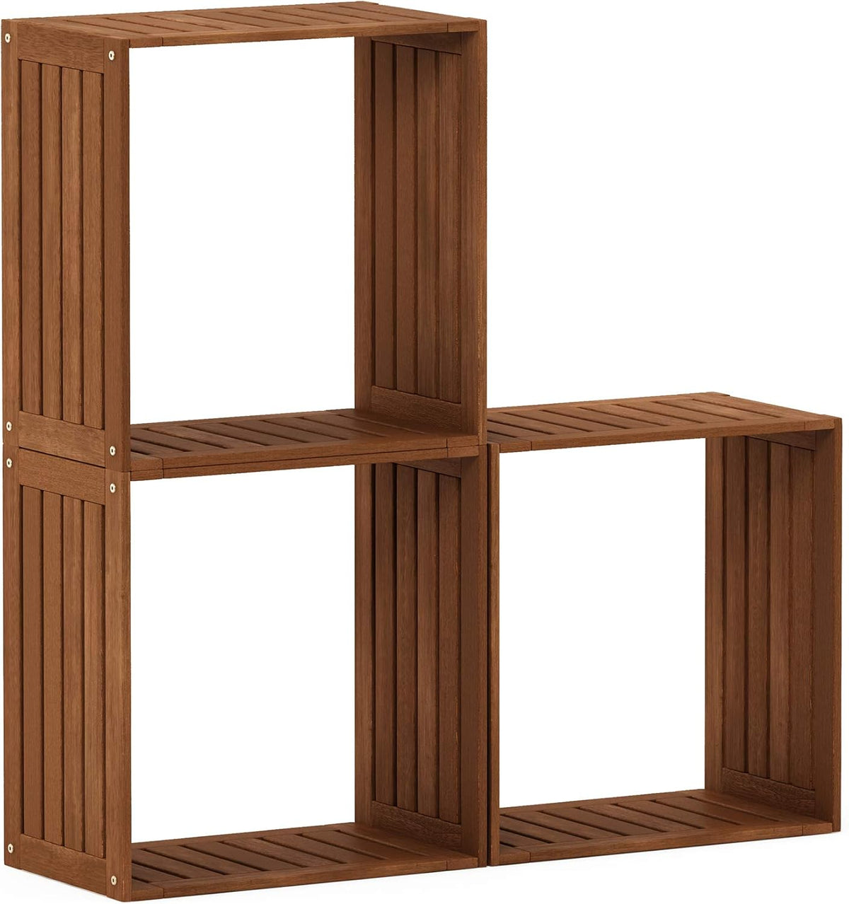Furinno TIOMAN Outdoor Storage, Multipurpose Stacking Shelf in Teak Oil, for Patio, Garden, Porch, Natural