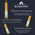 Bluecorn Beeswax Taper Candles, 12 Inch Terracotta, 2 Count | 100% Pure Natural Bees Wax, Clean Burning & Dripless, Fragrance Free, Long Lasting, American Made