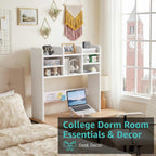 37 Inch White Desk Hutch Dorm Top Only with Felt Board for College
