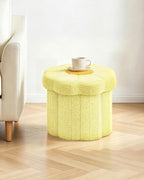 B FSOBEIIALEO Storage Ottoman Cube, 12.6" Ottoman with Storage, Yellow