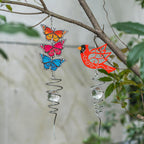 Topadorn 18" Cardinal Metal Wind Spinner - Outdoor Hanging Garden Decor for Yard & Patio