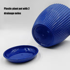 7.5/6.5/5.5/4.9/4.2/3.5 Inch Plant Pots with Saucers & Drain Holes - Indoor/Outdoor Flower Pots for Succulents, Herbs, Cactus - Modern Lightweight Durable Planter Set, Blue
