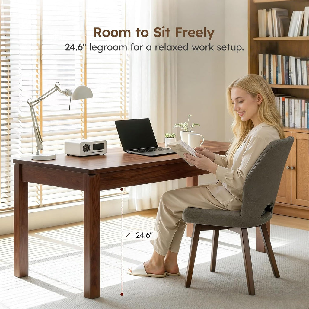 Farmhouse Dining Table for 6, Rectangle Dining Table, Kitchen Table Oak | Large Modern Wood Table for Home Office & Family Gathering - Sturdy Design