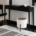 Get Set Style Multifunctional Ottoman with Side Table, Soft Round Footrest Stool,Vanity Stool with Metal Legs, Modern Decorative Furniture Vanity Chair for Makeup Room, Bedroom, Living Room