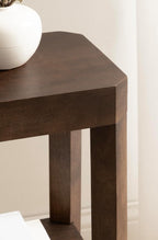 Kate and Laurel Talcott Modern Rectangle Wood Side Table, 16 x 10 x 25, Dark Brown, Transitional Decorative Two-Tier End Table for Use as a Bedroom Nightstand or Living Room Accent