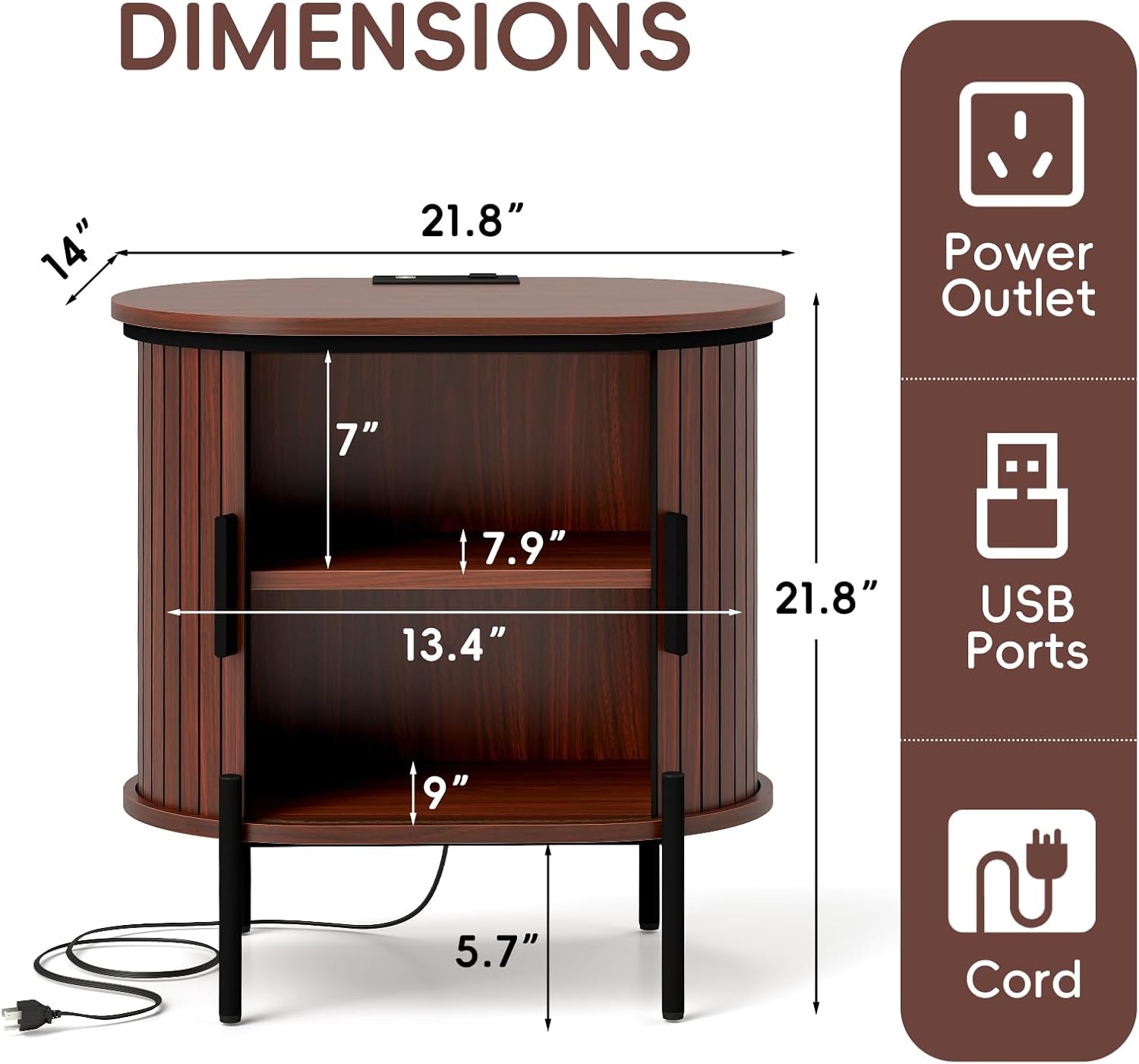 Simore Sideboard Buffet Cabinet with Storage, 47.2" W x 32''H Fluted Storage Cabinets with Sliding Doors, Entryway Sideboards Cabinet for Living Room Kitchen, Oak