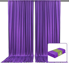 2 Panels Purple Backdrop Curtain, 10 x 7 Feet Background Curtains for Parties, Weddings, Baby Showers, Bachelorette Halloween, Christmas Birthday Party Photoshoot Backdrop Curtains Decorations