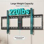 PEGZONE Low Profile TV Wall Mount for 43-95 Inch TVs, 1.1 Inch Ultra Slim | Fixed TV Wall Mount with 220 lbs Capacity, Max VESA 800x400mm, Fits 16"/18"/24" Wood Studs & Concrete Walls
