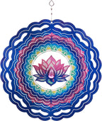 SPRING SONG Mandala Lotus Kinetic Wind Spinner for Yard and Garden Stainless Steel Spinner Indoor and Outdoor Hanging Decor Crafts Ornaments Kinetic Art Spinner Hanging Wind Spinners Decor Gifts