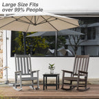 Oversized Outdoor Rocking Chair, HDPE 350lbs Heavy Duty Porch Rocker with High Back, All Weather Resistant Patio Rocking Chair for Lawn, Garden & Deck (Grey)