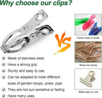 20 Pcs 2.3inch Pvc Clamps, Gardening Clips for Netting, Greenhouse Clamps Made of Stainless Steel, Have a Strong Grip of Greenhouse Clips, For 1/2'', 3/4'', 1'' Garden Hoops