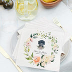 Luxury Personalized Dog Wedding Napkins, Personalized Cocktail Napkins For Bar, Customized Bridal Shower, Engagement Party