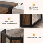 Industrial Dining Table for 6-8 People, 71" Large Long Wooden Kitchen Table with Sturdy Metal Frame & Brown Finish, Rustic Style Rectangular Dinner Table for Dining Room, Kitchen (Reddish Brown )