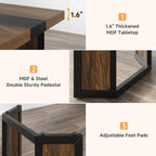 knoworld Rectangular Industrial Dining Room Table for 8 People, 71" Long Wood Kitchen Table with Strong Metal Frame, Large Dinner Room Table for Big Family, Restaurant, Party, Reddish Brown