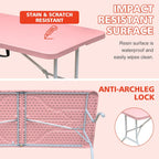 Portable 6Ft Plastic Folding Table, Heavy Duty 6ft Fold-in-Half Table with Carrying Handle, 6' Folding Utility Foldable Table for Picnic Party Camping Kitchen, Indoor/Outdoor (White)