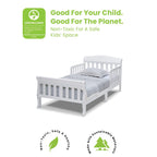 Delta Children 4-Piece Toddler Playroom Set, Pink/White & Canton Toddler Bed, White