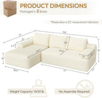 Yaheetech 110" Sectional Sofa Couch with Chaise, Beige | Sectional Sofa Cloud Couch Corduroy Modular L-Shape Couch No Assembly Sofa with Detachable Pillow for Living Room Guest Room