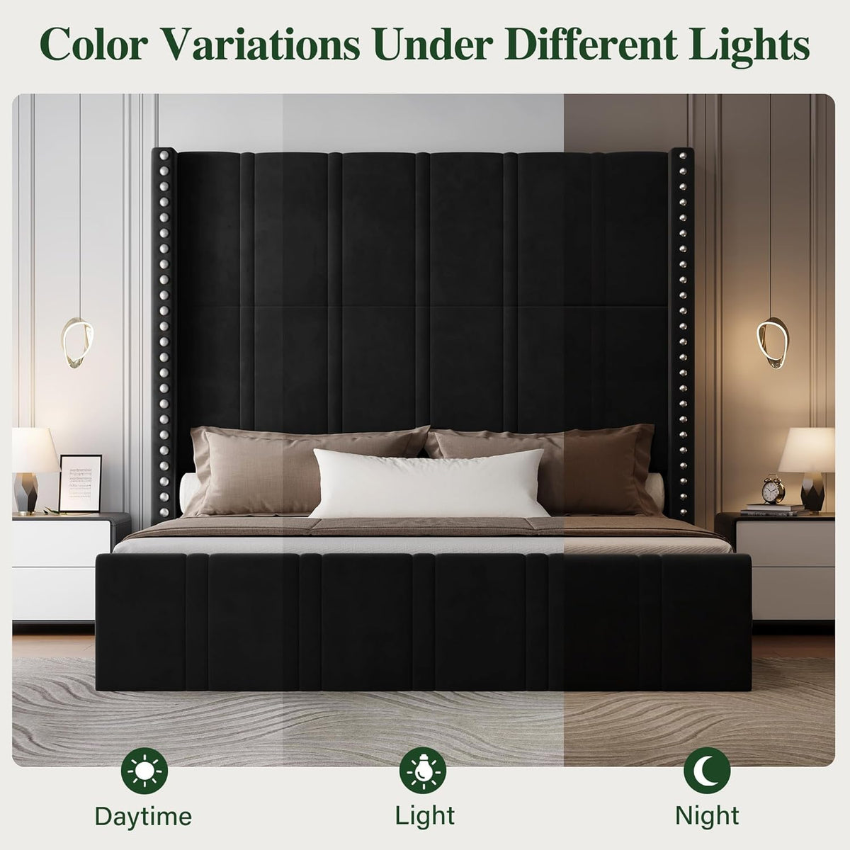 Queen Bed Frame with Extra Tall Headboard