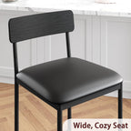 IDEALHOUSE Dining Table Set for 2, Counter Height Kitchen Table and Chairs, Bar Table Set with 2 Upholstered Bar Stools, 3 Piece Dining Room Table Set for Small Space, Apartment, Retro Black