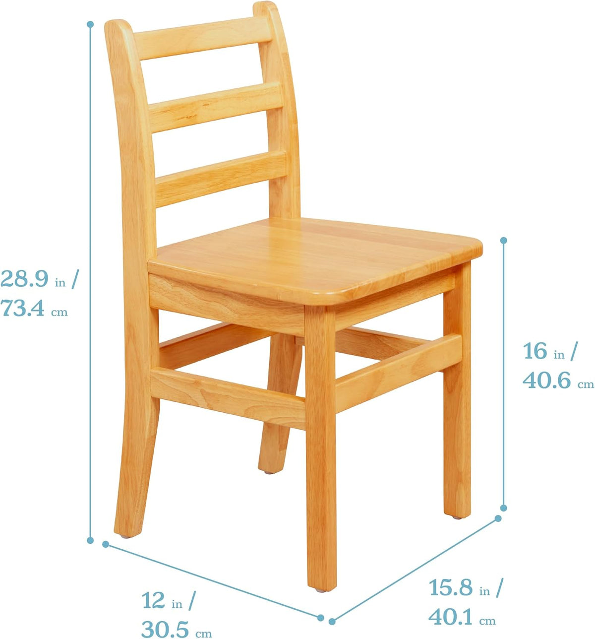 ECR4Kids 30in x 30in Square Hardwood Table with 28in Legs and Two 16in Chairs, Kids Furniture, Honey, 3-Piece | Durable rubberwood, GREENGUARD Gold Certified, ANSI/BIFMA Compliant, 10-12 years, 200 lb seat capacity, classroom & home use