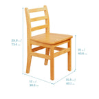 ECR4Kids 24in x 48in Rectangular Hardwood Table with 28in Legs and Four 16in Chairs, Kids Furniture, Honey, 5-Piece | Durable rubberwood, GREENGUARD Gold Certified, ANSI/BIFMA Compliant, 10-12 years, 200 lb seat capacity, classroom & home use