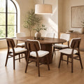 Dining Chairs Set of 6, Mid-Century Modern Dining Room Kitchen Dinner Chairs, Upholstered Vanity Living Room Chairs, Open Back and Padded Seat for Home/Kitchen/Living Room/Bedroom