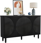 Tribesigns Buffet Cabinet Sideboard with Storage, Modern Storage Cabinet Sideboard Buffet Table with Doors for Living Room Kitchen Dining Room (Black)