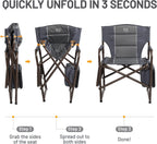 TIMBER RIDGE Lightweight Camping Chair, Portable Laurel Director's Chair with Foldable Side Table, Cooler Bag & Mesh Pocket, Compact Outdoor Folding Lawn Chair, Supports 300lbs, Grey