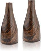 Aeravida Artistic Grain Pattern Natural Mango Tree Wood Flower Set of 2 Vase | Modern Farmhouse Home Décor | Kitchen Bedroom Living Room Home Decoration