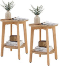 DUMOS Small Round End Tables Set of 2 for Living Room, Small Spaces