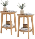 DUMOS Small Round End Tables Set of 2 for Living Room, Small Spaces