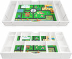 Kids Building Block Table, 3-in-1 Whiteboard Road Map with Storage | Kids Activity Table With 11 Detachable Storage Partitions, Removable Wheels And Low-Profile Under-Bed Or Sofa Design