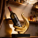 AWNR Gold Abstract Single Wine Liquor Bottle Holder Gifts, Display Shelf | Elegant Small Wine Racks Countertop for Cabinet Kitchen Shelves,Bottle Storage Decorative Accessories for Wine Lovers