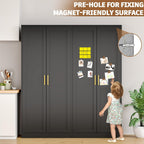 71” Tall Kitchen Pantry Cabinet, Metal Storage Cabinet with 2 Doors and 4 Adjustable Shelves for Kitchen, Living Room, Laundry Room