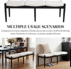 CIMOTA Modern Linen End of Bed Bench, Upholstered Bedroom Ottoman Bench Entryway Bench for Hallway/Dress Room/Living Room, Window Ottoman Bench with Solid Wood Legs, 54 Inch Long, White