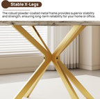 ALBAD 46.4" Round Dining Table, Mid Century Modern Round Dining Room Table for 4-6 with Metal Legs, Easy Assembly Coffee Table, Space-Saving Design for Kitchen and Dining Room