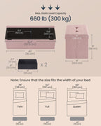 SONGMICS Large Folding Storage Ottoman Bench, 15 x 43 x 15 Inches | Foot Rest Stool, Load up to 660 lb, Jelly Pink, MINOTA Collection ULSF097R01