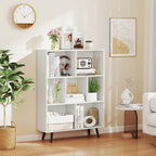 Giantex 7-Cube Bookcase, 3-Tier Modern Bookshelf with 4 Metal Legs, 31.5" Freestanding Open Storage Organizer with 2 Anti-tip Devices, Mid-Century Display Rack for Living Room (31.5" x 9.5" x 42")