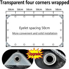 8' X 12' Clear Vinyl Tarp, 14 Mil Clear Tarps Heavy Duty Water Resistant, 400g/m² Thickened Tear Resistant with Metal Grommets, for Patio Porch and Garden Chicken Coop